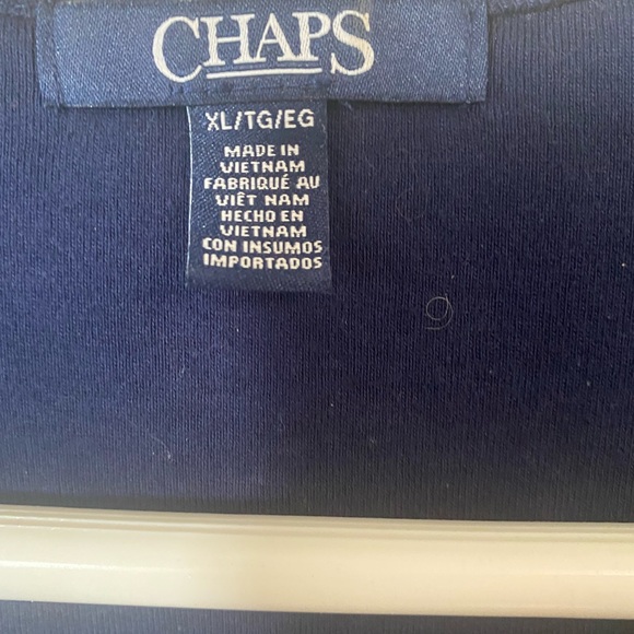 Chaps women's Basic top navy blue Ruffle front sleeveless size XL - Picture 3 of 11
